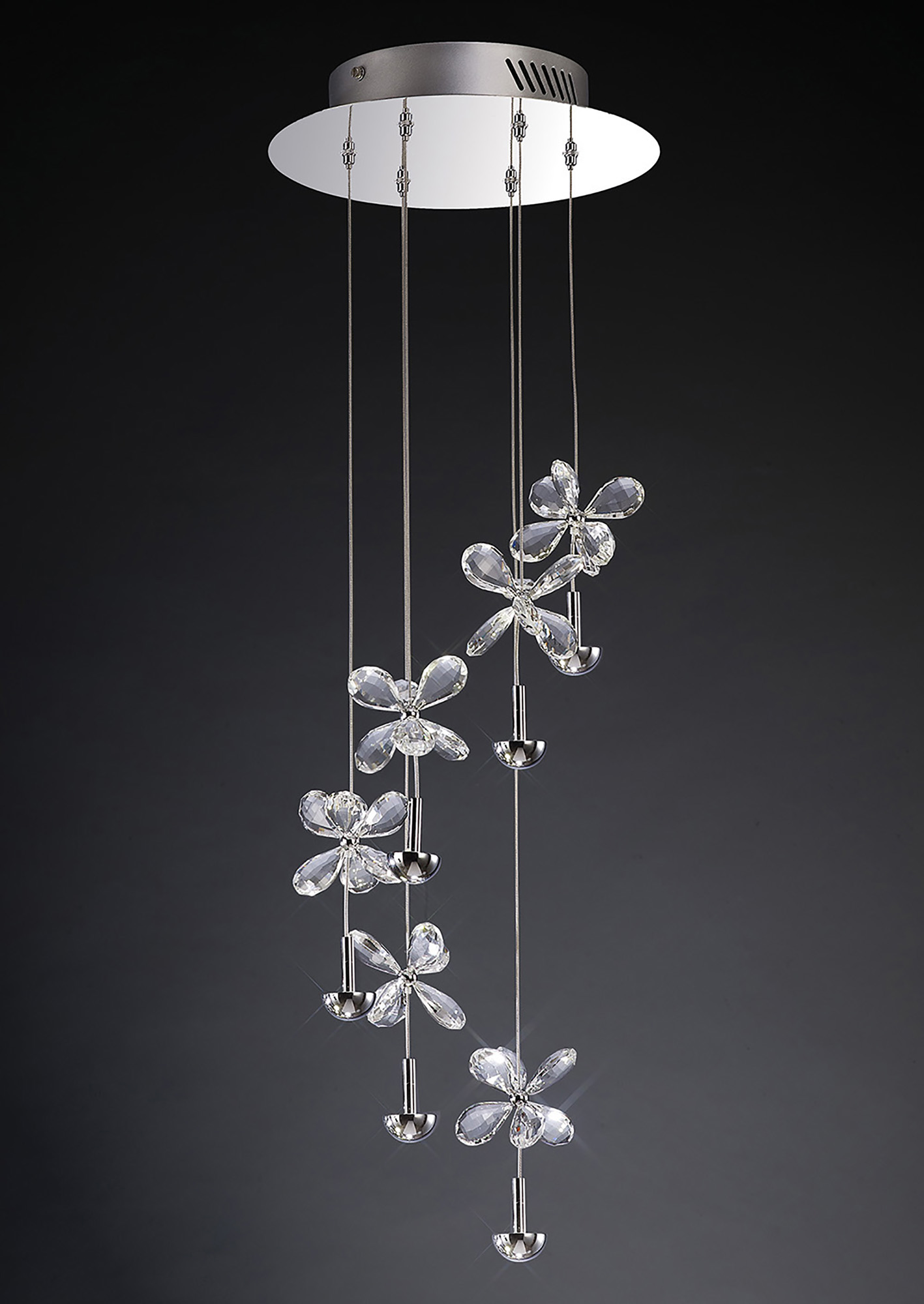 Aviva Crystal Ceiling Lights Diyas Statement Crystal Fittings